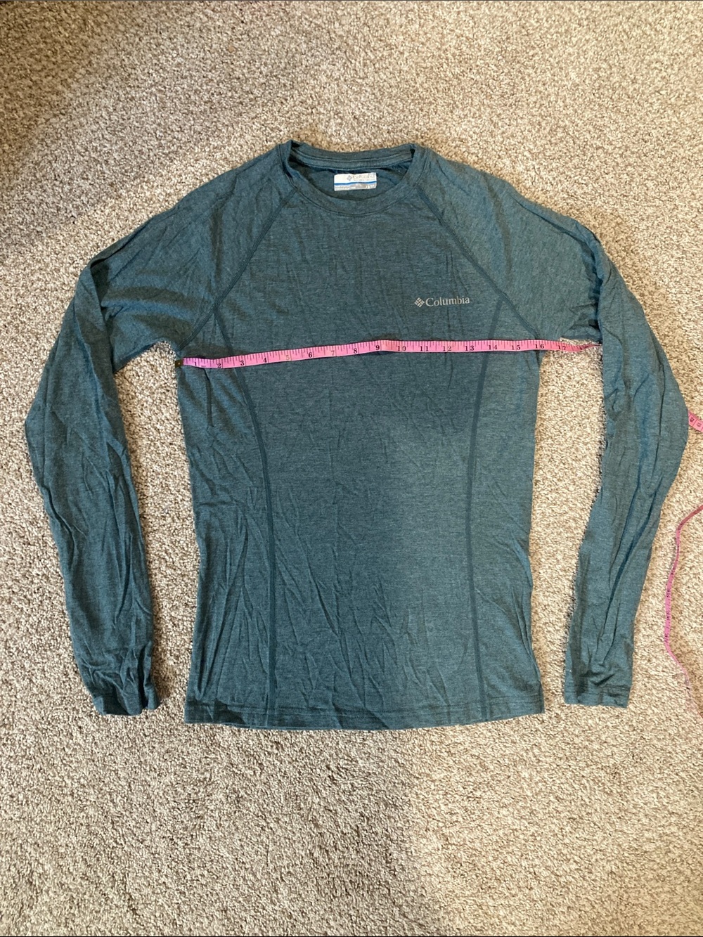 Columbia Teal heathered Long Sleeve Crew Top